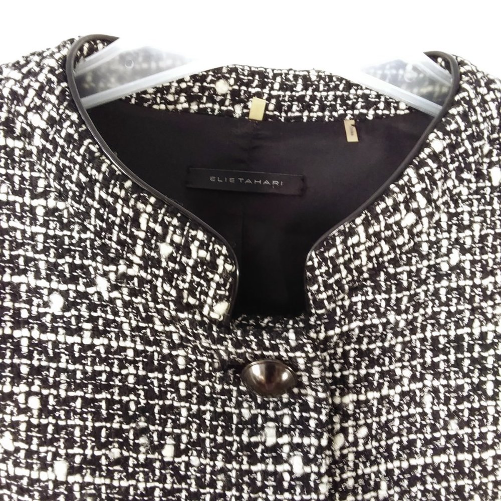 Elie Tahari Tweed Virgin Wool Blend Blazer Suit Jacket - Picture 2 of 9